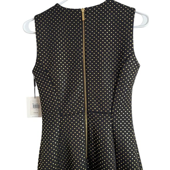 Calvin Klein Black & Gold Polka Dot Sleeveless Sheath Dress Size 2 NWT Pencil - Picture 8 of 9